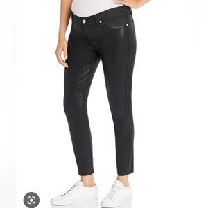 7 For Mankind Maternity Jeans - black coated ankle jeans size 28